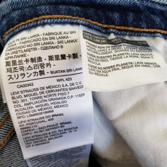 Levi's Wedgie Straight Distressed Jeans Button Fly Medium Wash size 29 y2k 90s - Picture 12 of 16